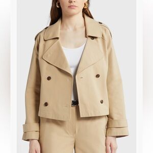 Nordstrom Beige Double-Breasted Trench Coat